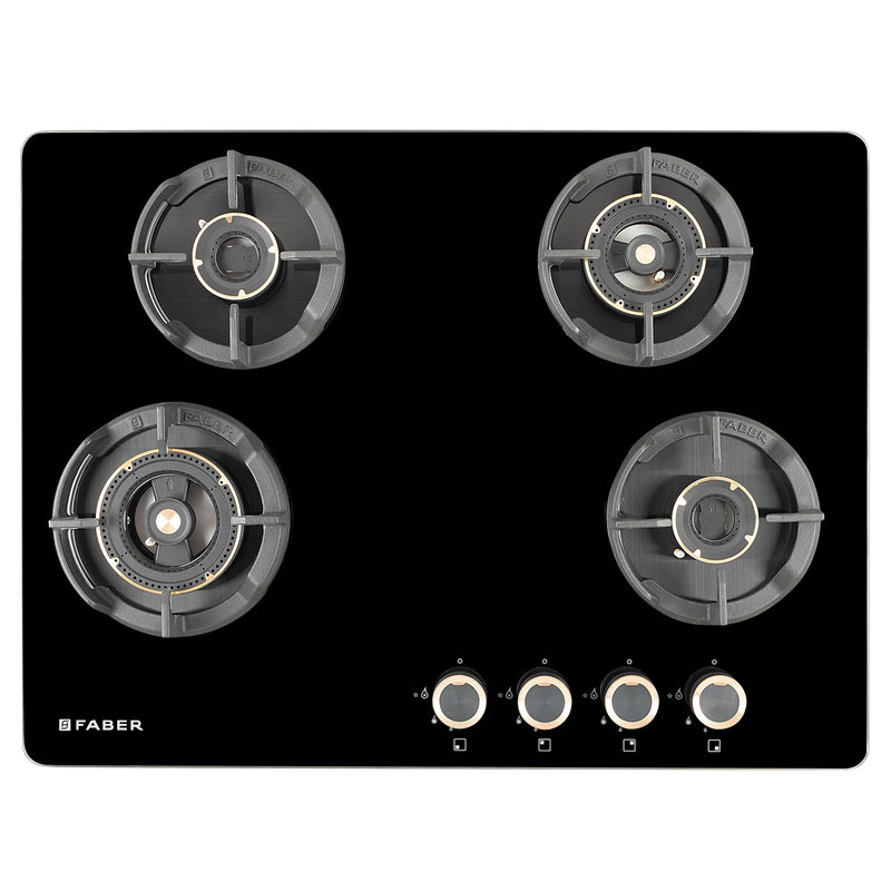 Faber Hob Experia HT704 ALU AI 70 cm Built-In Gas Hob – 4 Brass Burners, Auto-Electric Ignition & Premium Glass Top-9
