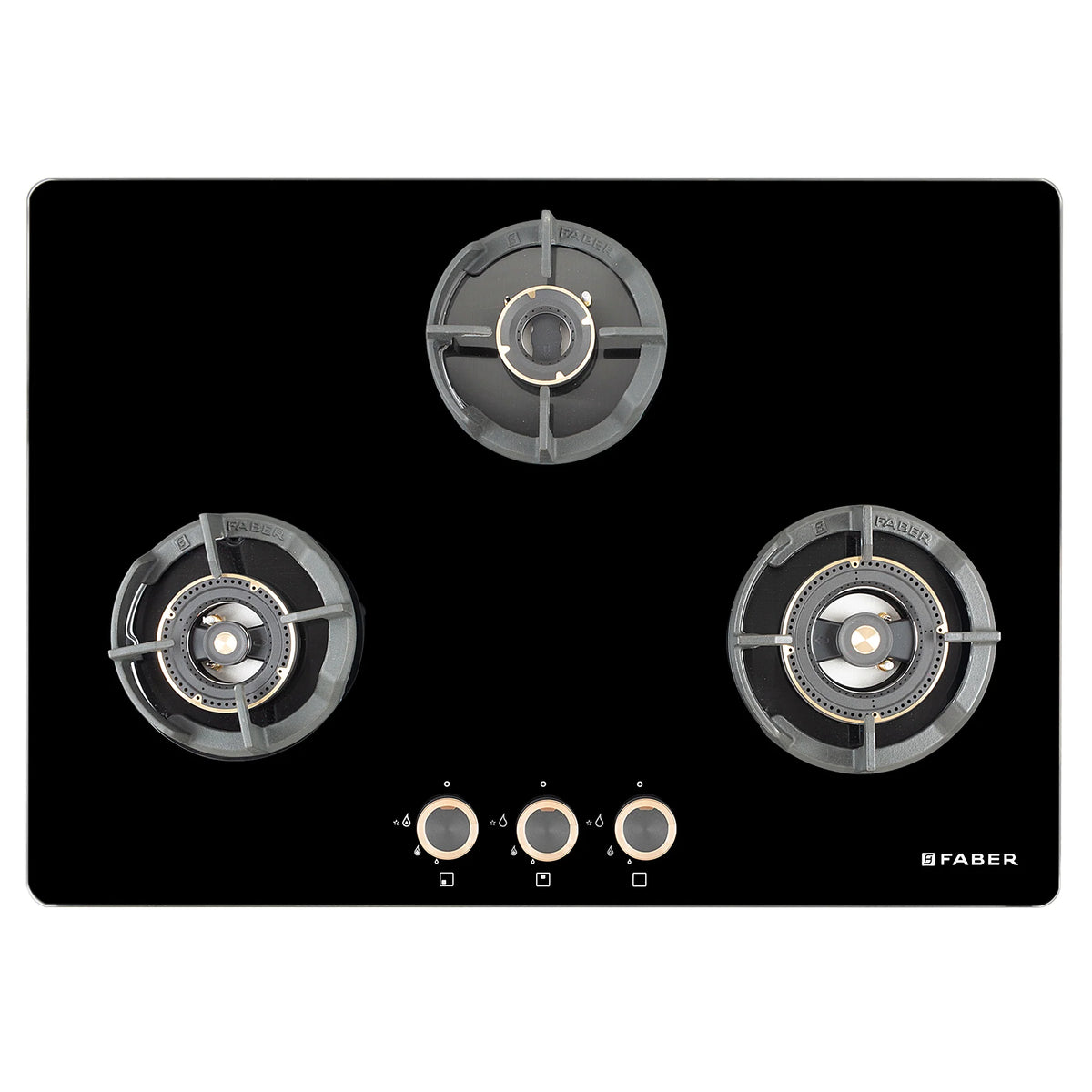 Faber Hob Experia HT753 ALU AI FFD 75 cm Built-In Gas Hob – 3 Brass Burners, Auto Electric Ignition & Flame Failure Device-9