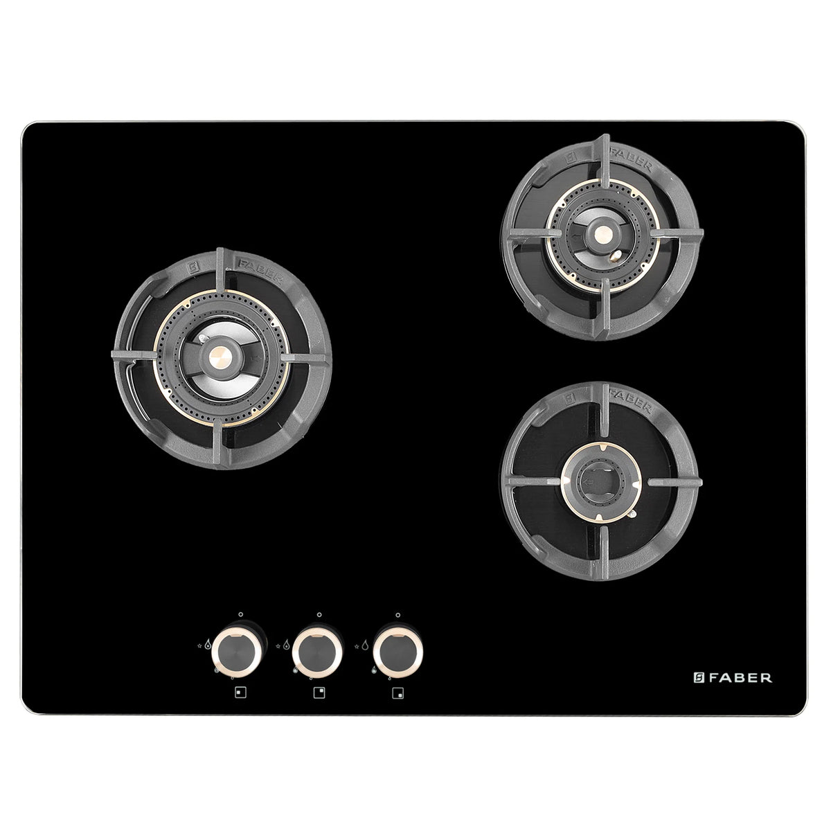 Faber Hob Experia HT703 ALU AI 70 cm Built-In Gas Hob – 3 Brass Burners, Auto Electric Ignition & Premium Glass Surface-8