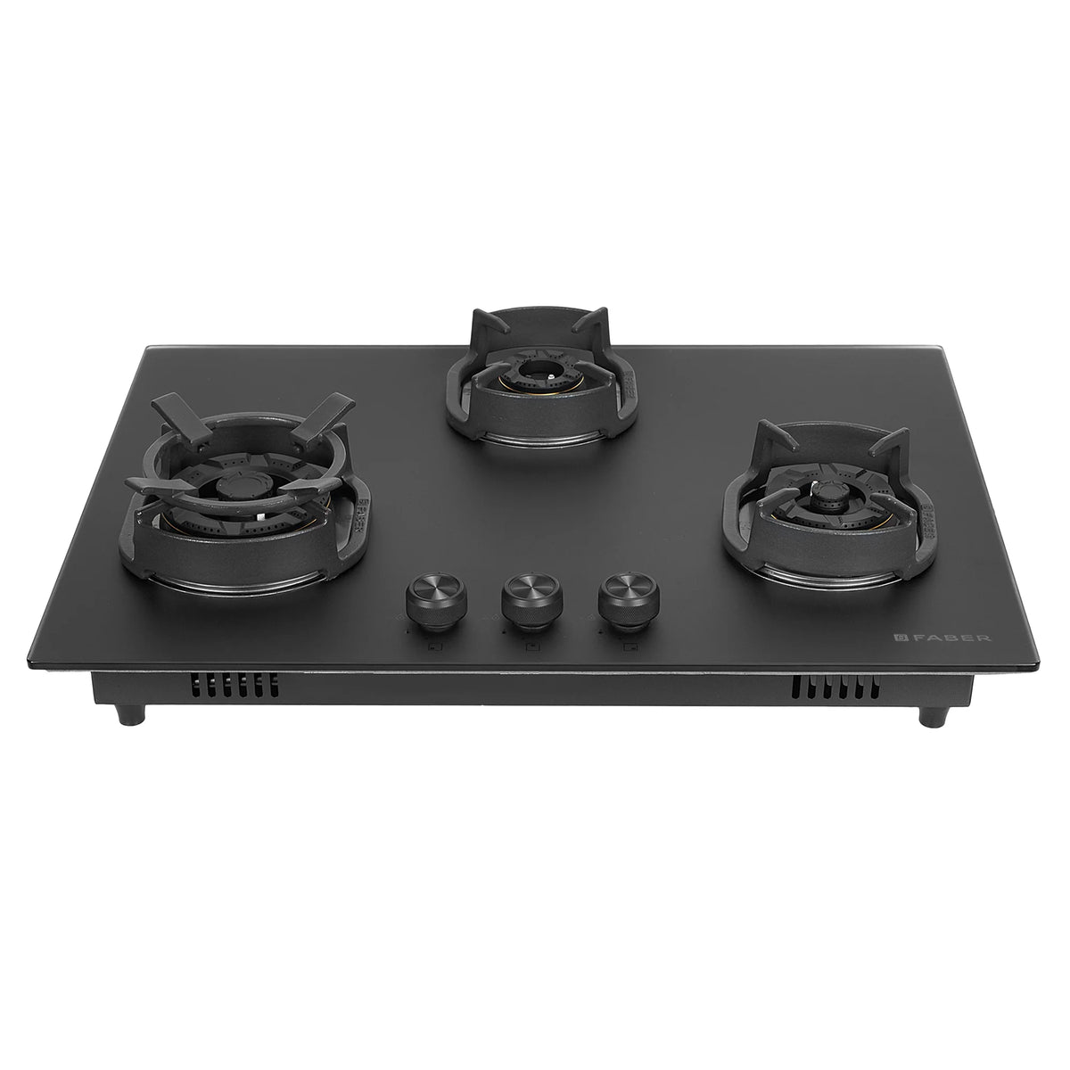 Faber Hob Della HD723 CI AI 72 cm Built‐In Gas Hob – 3 Brass Burners, Auto-Electric Ignition & Cast-Iron Pan Supports