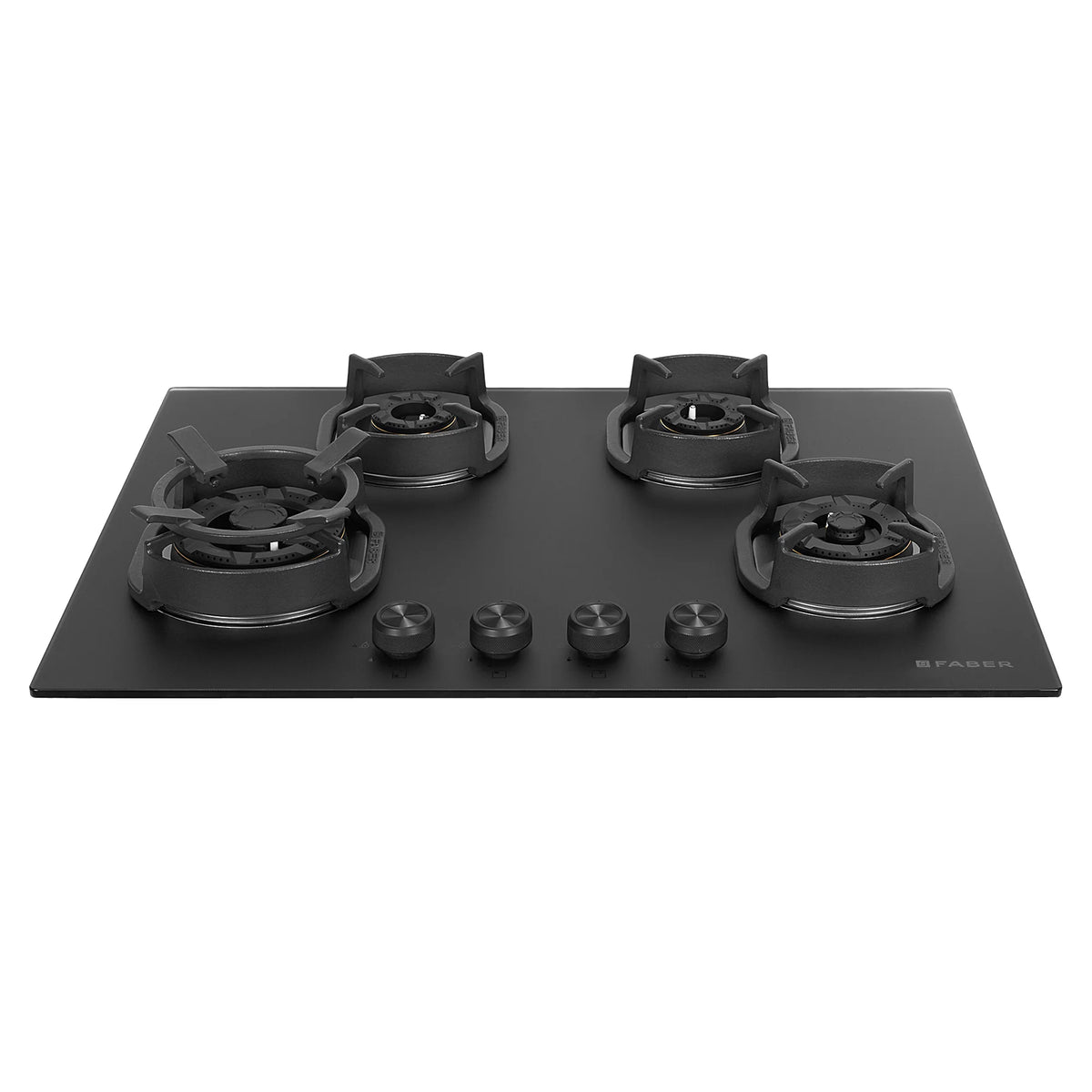 Faber Hob Della HD724 CI AI 72 cm Built-In Gas Hob – 4 Brass Burners, Auto-Electric Ignition & Cast-Iron Pan Supports