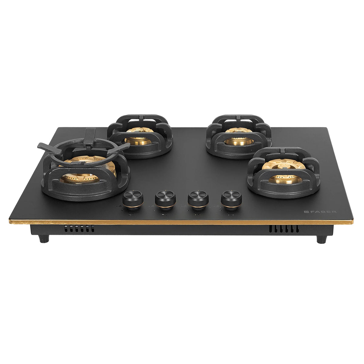 Faber Verona IND HD-724 CI FFD AI 72 cm Built-In Gas Hob – 4 Brass Burners, Flame Failure Safety & Auto-Ignition
