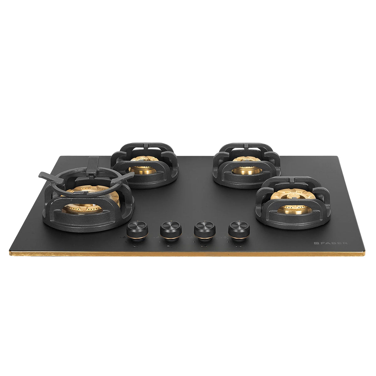 Faber Verona IND HD-724 CI FFD AI 72 cm Built-In Gas Hob – 4 Brass Burners, Flame Failure Safety & Auto-Ignition