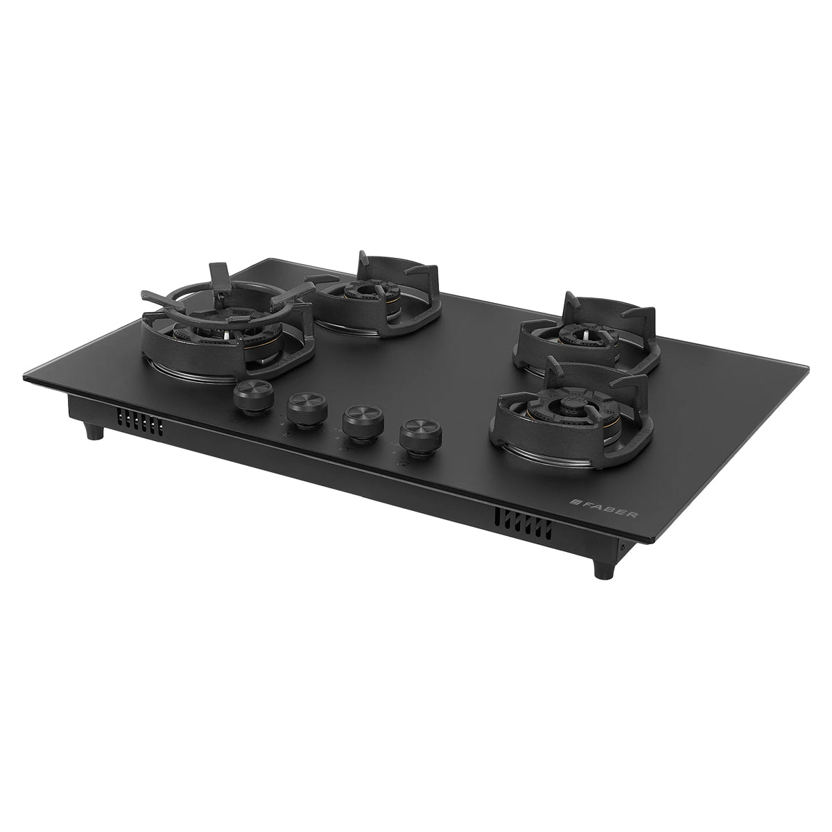 Faber Hob Della HD784 CI AI 75 cm Built-In Gas Hob – 4 Brass Burners, Auto-Electric Ignition & Flame Failure Safety