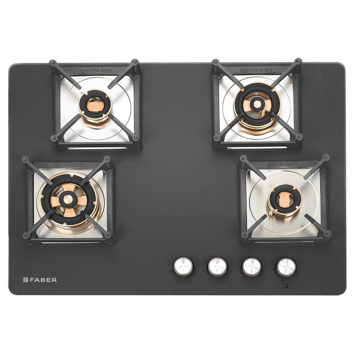 Faber Hob Bella HT 704 BR AI 70 cm Built-In Gas Hob – 4 Brass Burners, Auto Electric Ignition & Flame Failure Safety-9