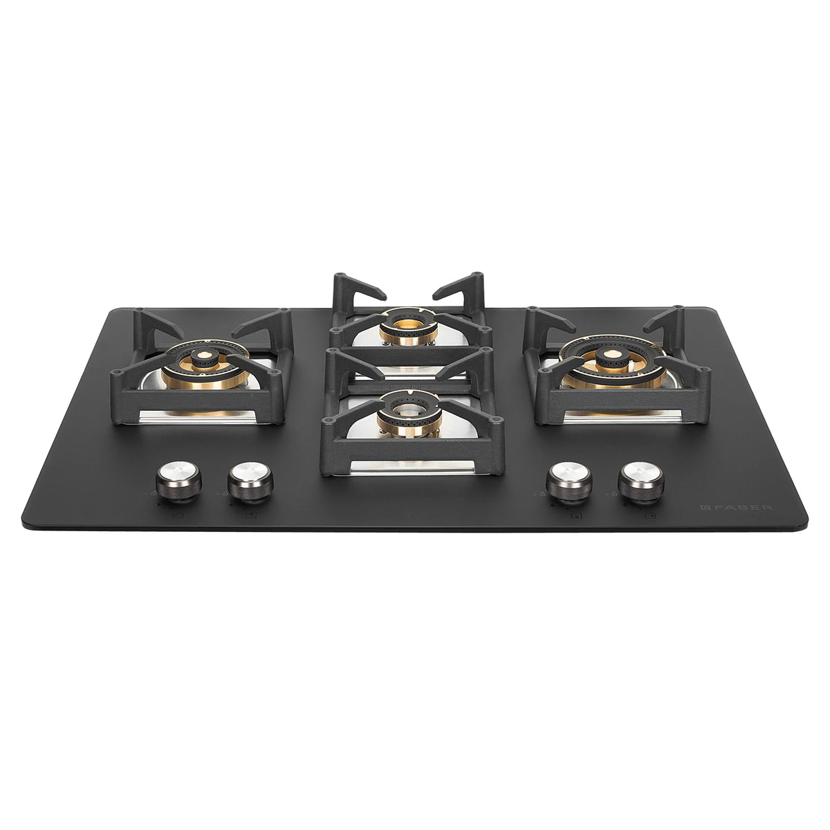 Faber Hob Bella HT 754 BR AI 75 cm Built-In Gas Hob – 4 Brass Burners, Auto Electric Ignition & Flame Failure Safety