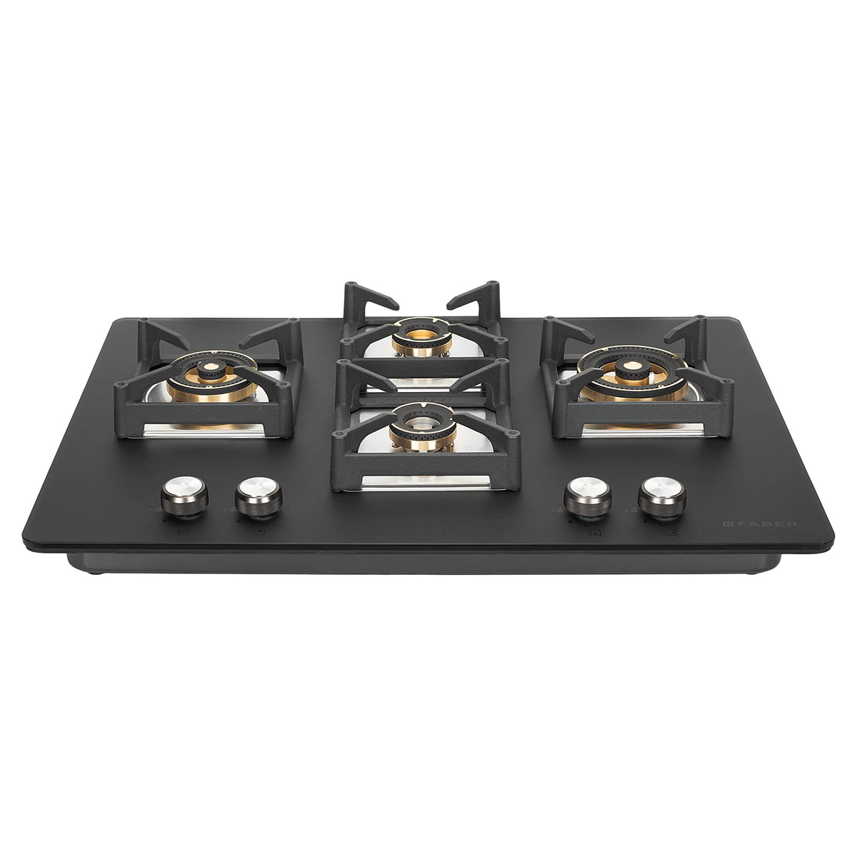 Faber Hob Bella HT 754 BR AI 75 cm Built-In Gas Hob – 4 Brass Burners, Auto Electric Ignition & Flame Failure Safety