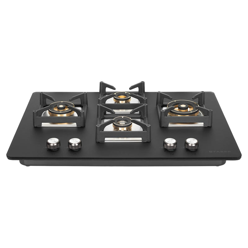 Faber Hob Bella HT 754 BR AI 75 cm Built-In Gas Hob – 4 Brass Burners, Auto Electric Ignition & Flame Failure Safety-1