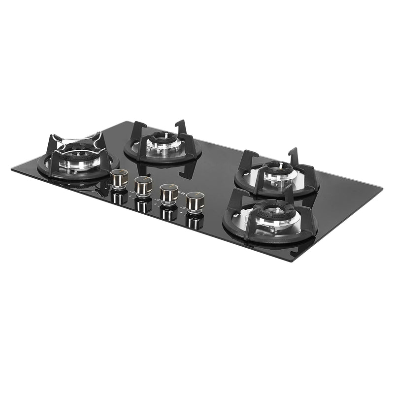 Faber HOB SUPERIA HT764 BR AI N – 4-Burner Brass Gas Hob, Toughened Black Glass, Auto Ignition, 76cm-13