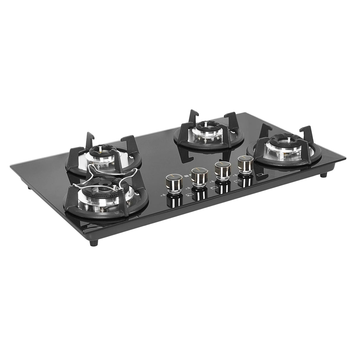 Faber HOB SUPERIA HT764 BR AI N – 4-Burner Brass Gas Hob, Toughened Black Glass, Auto Ignition, 76cm-5