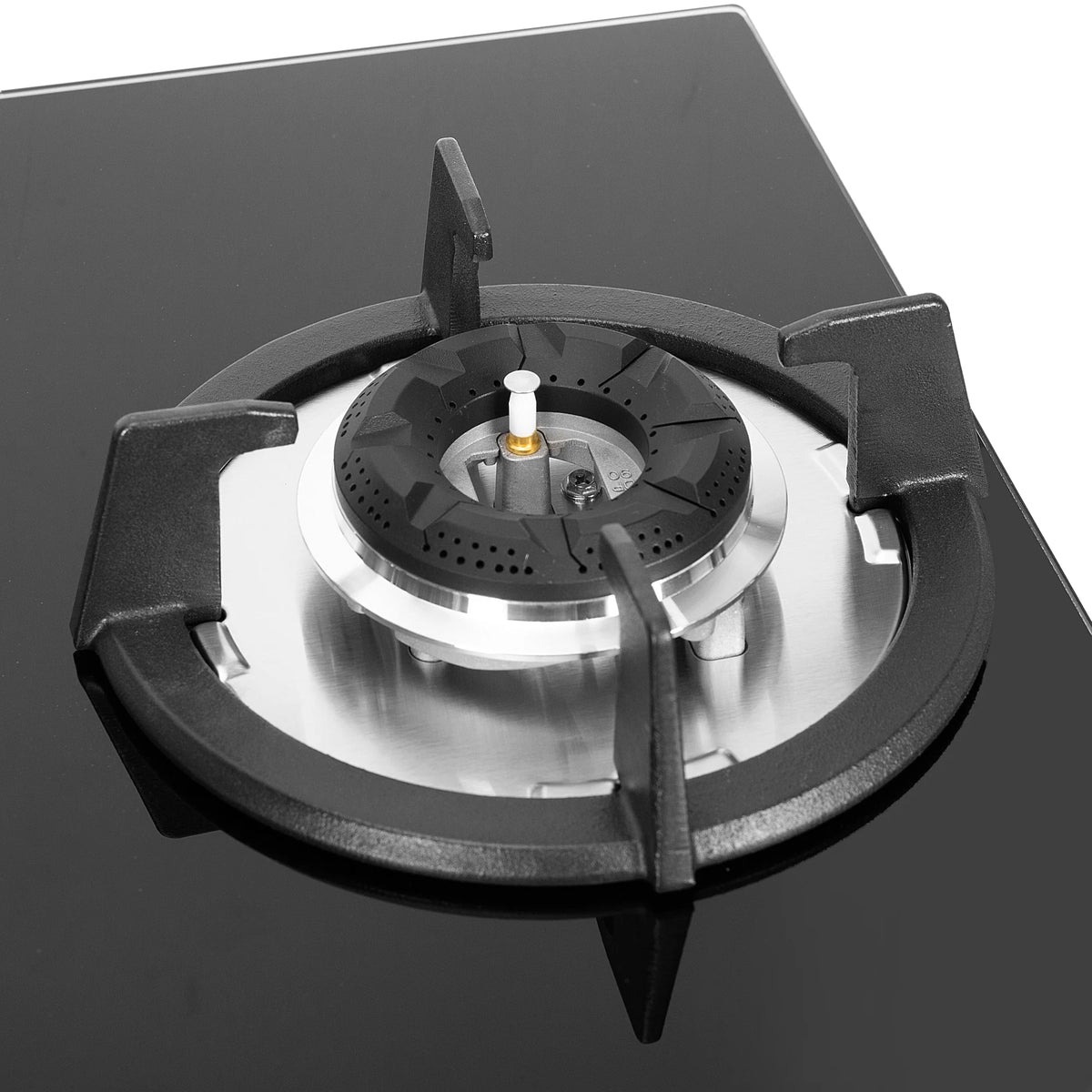 Faber HOB SUPERIA HT763 BR AI N – 3-Burner Brass Gas Hob, Toughened Black Glass, Auto Ignition, 76cm-14