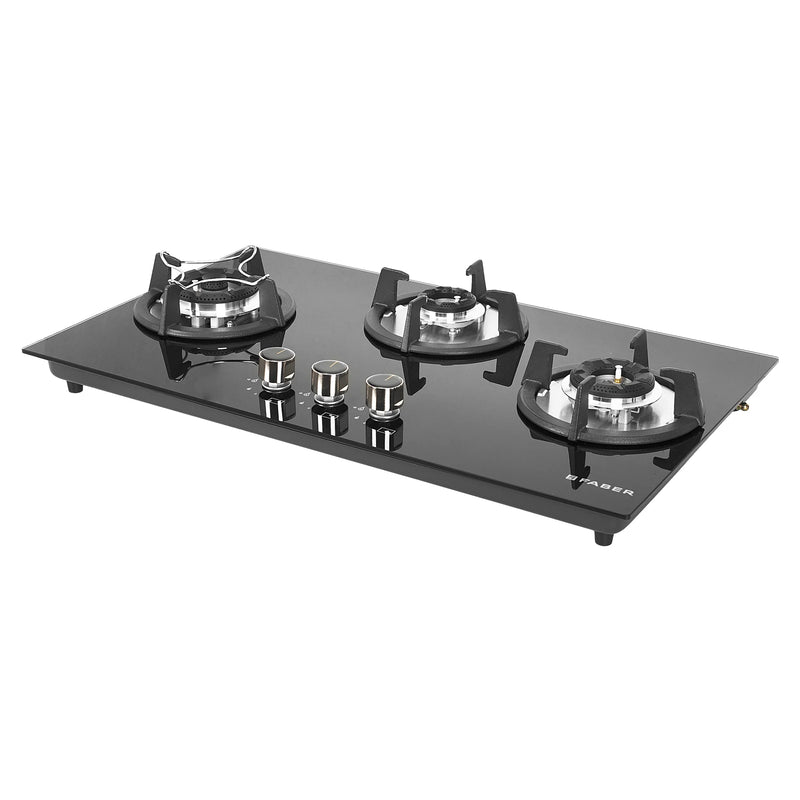 Faber HOB SUPERIA HT763 BR AI N – 3-Burner Brass Gas Hob, Toughened Black Glass, Auto Ignition, 76cm-10