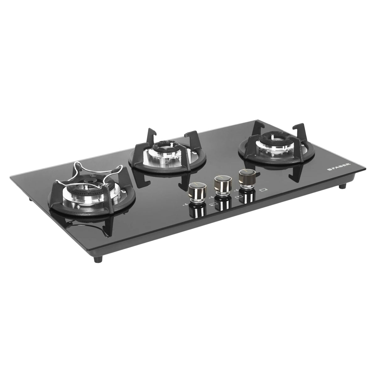 Faber HOB SUPERIA HT763 BR AI N – 3-Burner Brass Gas Hob, Toughened Black Glass, Auto Ignition, 76cm-5