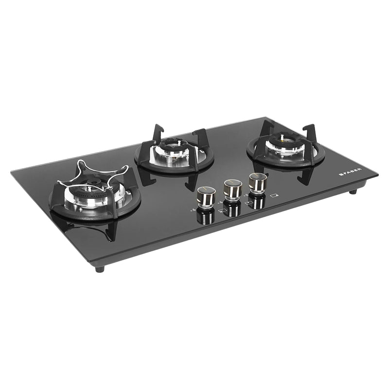 Faber HOB SUPERIA HT763 BR AI N – 3-Burner Brass Gas Hob, Toughened Black Glass, Auto Ignition, 76cm-7