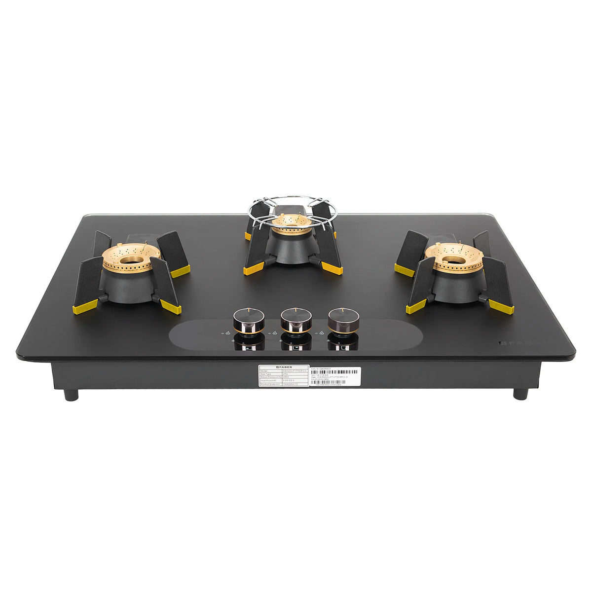 Faber Magiclift HT753 BR CI AI 75 cm Built-In Gas Hob – 3 Burners, Liftable Easy-Clean Design & Flame Failure Safety