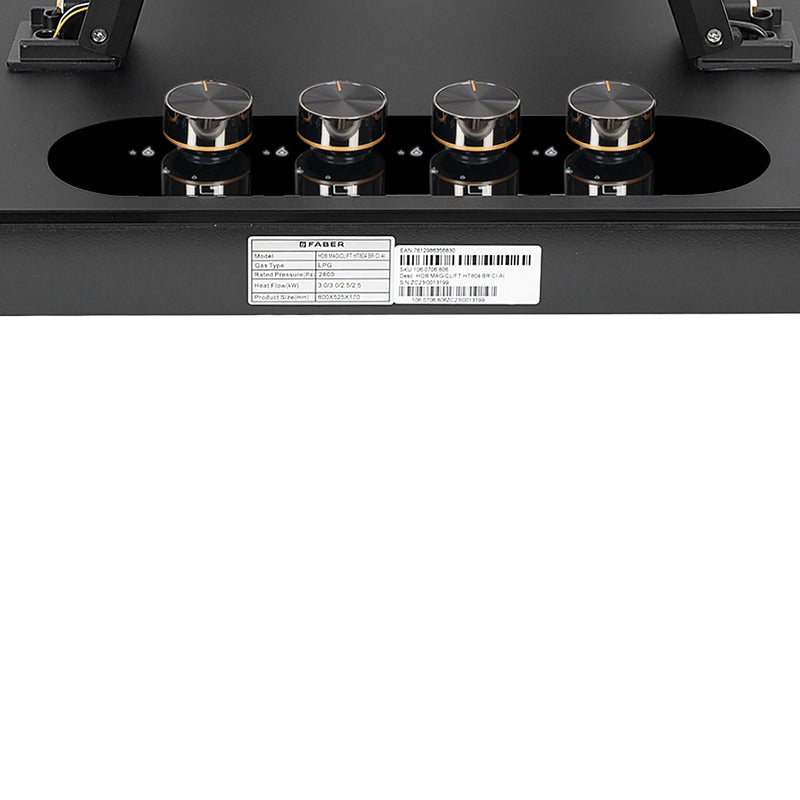Faber Magiclift HT804 BR CI AI 80 cm Built-In Gas Hob – 4 Burners, Liftable Easy-Clean Design & Flame Failure Safety-2