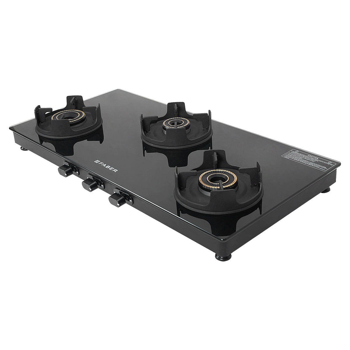 Faber HOB Cooktop Virat HD 3BB BK – 3 Burner Built-in Gas Hob with Brass Burners & Jumbo Burner | Tempered Glass Finish | Manual Ignition-5