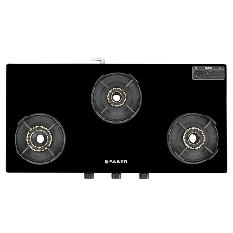 Faber HOB Cooktop Virat HD 3BB BK – 3 Burner Built-in Gas Hob with Brass Burners & Jumbo Burner | Tempered Glass Finish | Manual Ignition-2