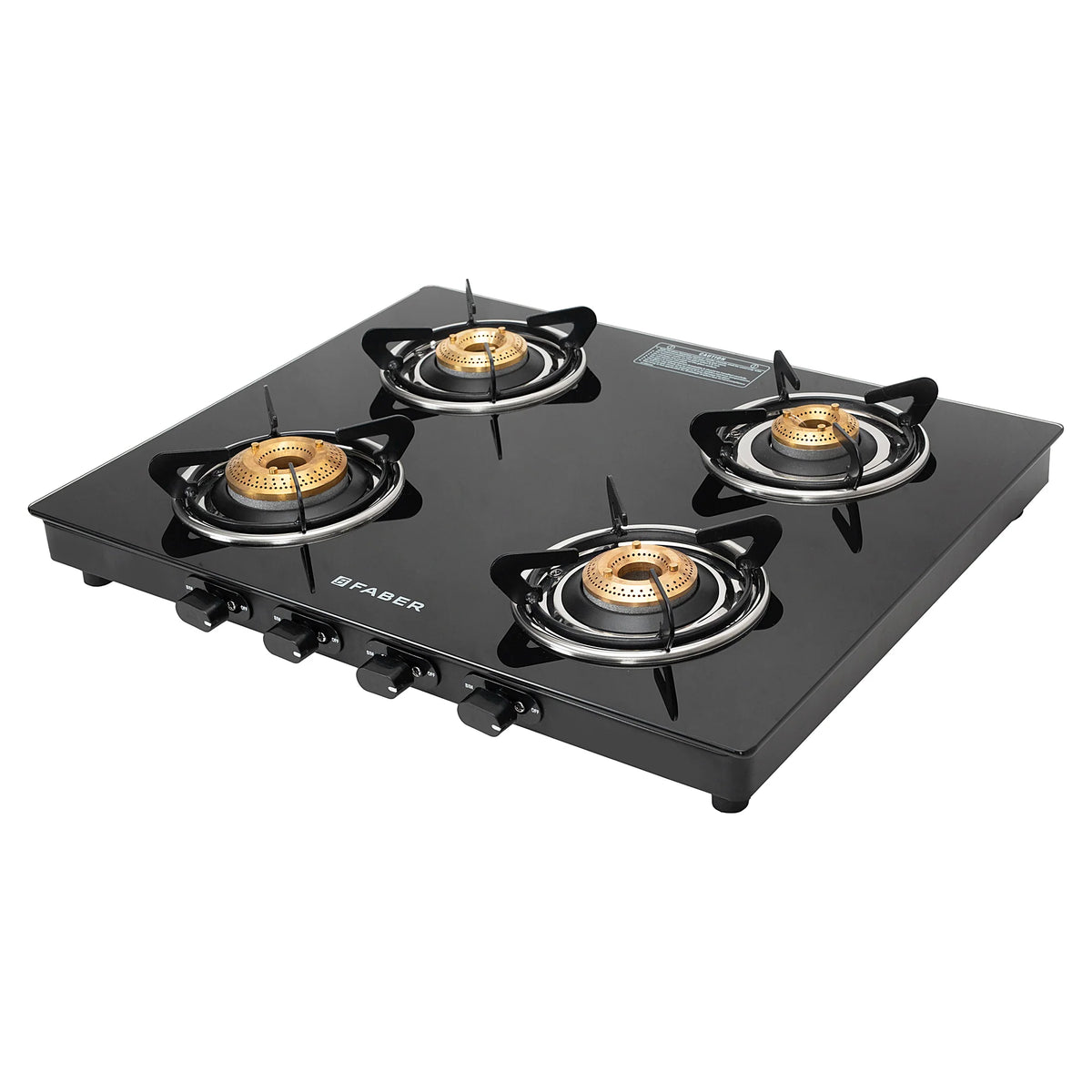 Faber Cooktop Spark 4BB BK – 4 Burner Gas Cooktop with Brass Burners & Jumbo Burner | 6mm Toughened Glass | Manual Ignition-11