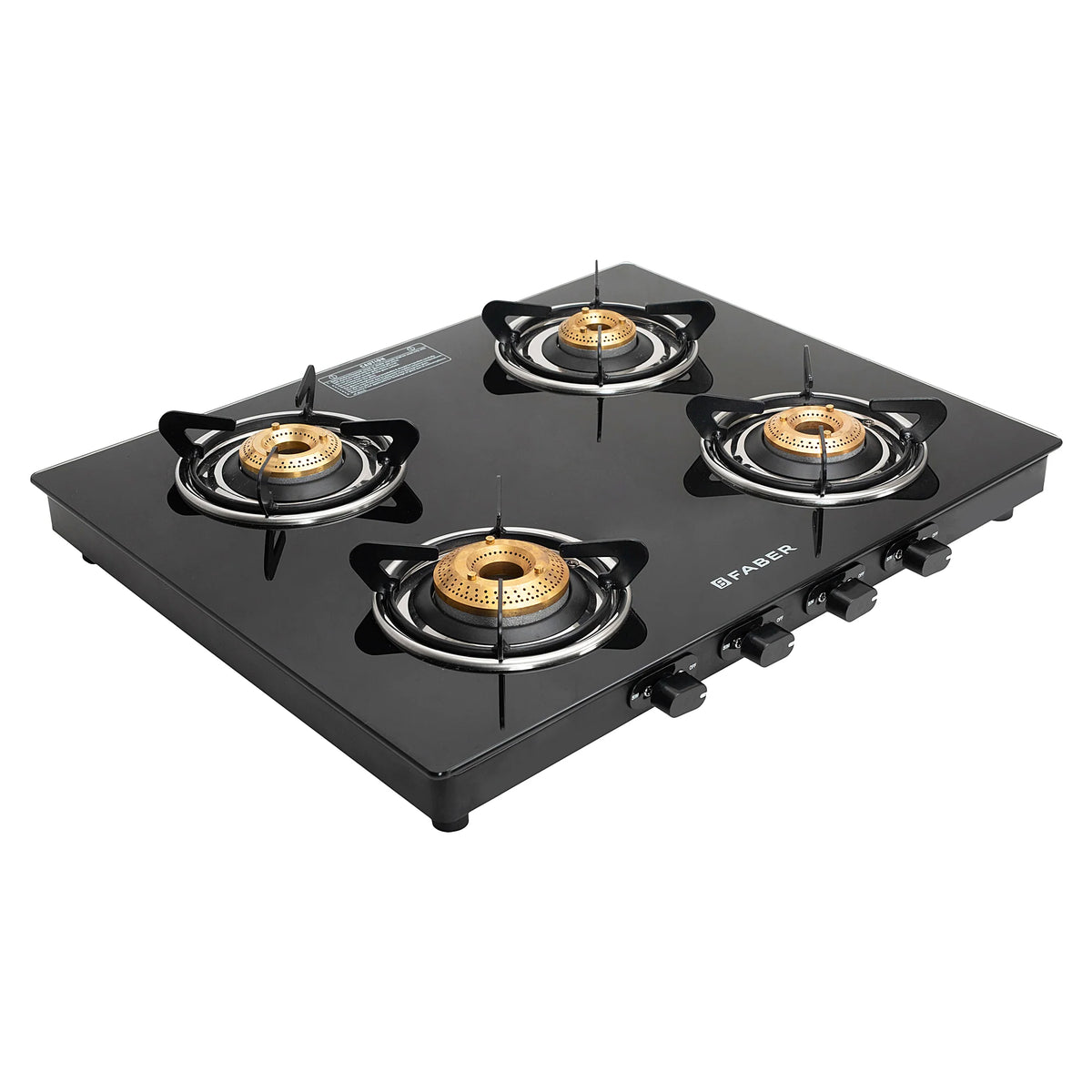 Faber Cooktop Spark 4BB BK – 4 Burner Gas Cooktop with Brass Burners & Jumbo Burner | 6mm Toughened Glass | Manual Ignition-13