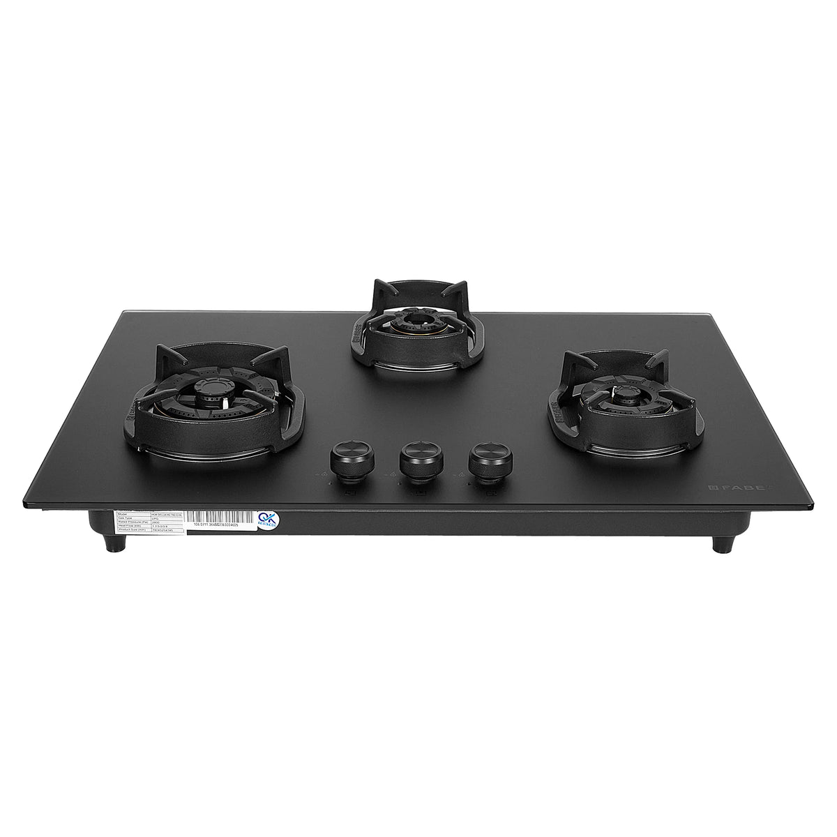 Faber Hob Della HD783 CI AI 75 cm Built-In Gas Hob – 3 Brass Burners, Auto-Electric Ignition & Flame Failure Safety
