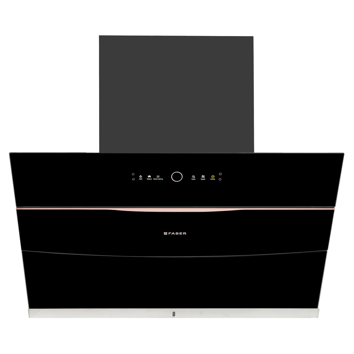 Faber Bolt FL SW SC BK 90 cm Wall-Mounted Chimney – 1500 m³/hr Suction, Steam Auto-Clean, Gesture & Touch Control