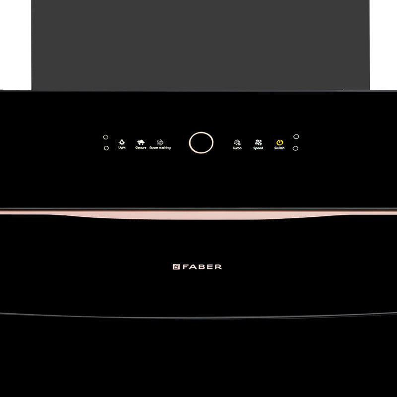 Faber Bolt FL SW SC BK 90 cm Wall-Mounted Chimney – 1500 m³/hr Suction, Steam Auto-Clean, Gesture & Touch Control-3
