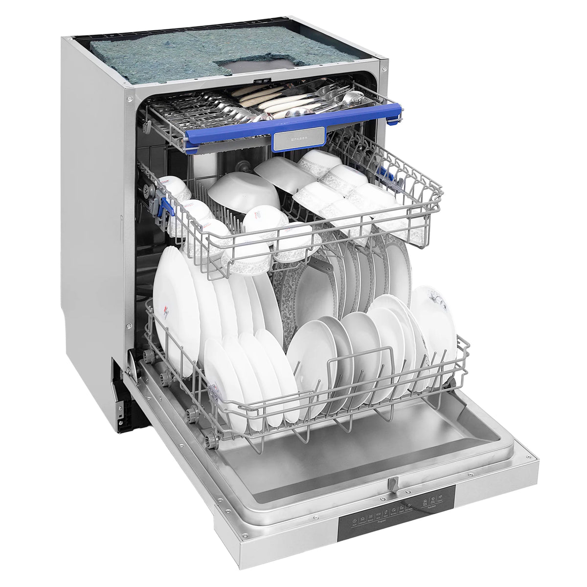 Faber FSID 8PR 14S Semi-Integrated Built-in Dishwasher – 14 Place Settings, 8 Wash Programs, Stainless Steel Finish, LED Display-9