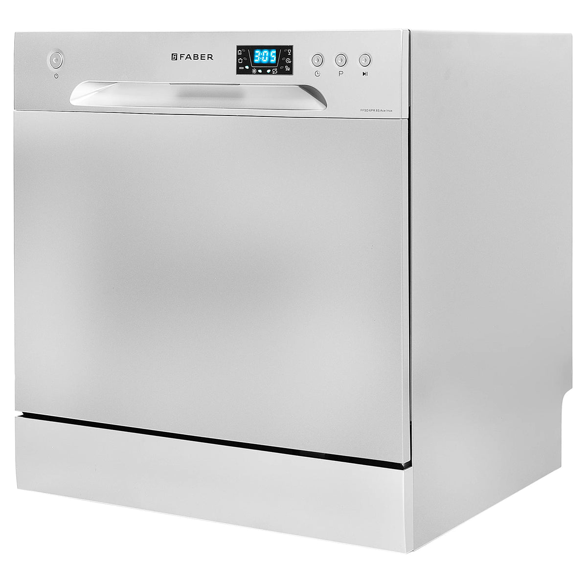 Faber FFSD 6PR 8S Ace Inox Dishwasher – 8 Place Settings, 6 Wash Programs, Stainless Steel (Inox) Finish, Half Load, LED Display-3
