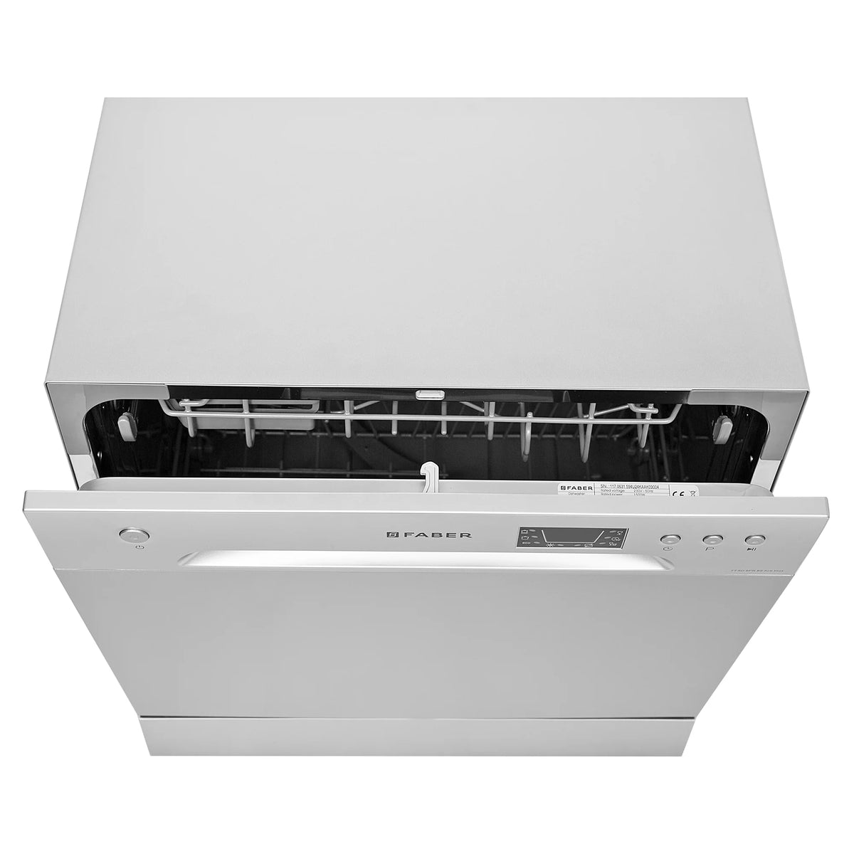 Faber FFSD 6PR 8S Ace Inox Dishwasher – 8 Place Settings, 6 Wash Programs, Stainless Steel (Inox) Finish, Half Load, LED Display-10