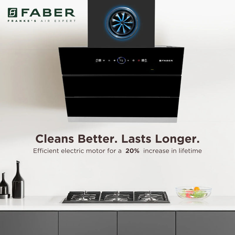 Faber Comet BLDC FL HC BK  Wall-Mounted Chimney – 1500 m³/hr Suction, BLDC Motor, Auto-Clean & Gesture Control-15