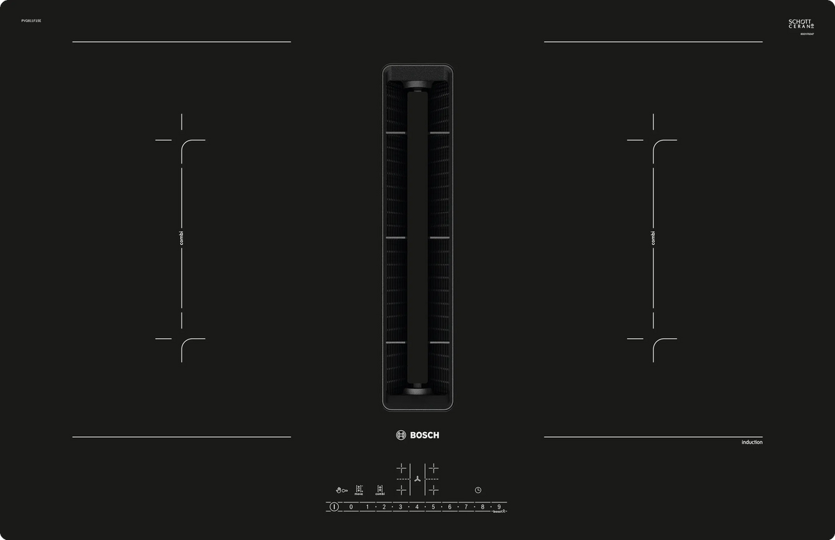 Bosch PVQ811F15E 80 cm Built-in Induction Hob | Touch Control | Premium Black Glass