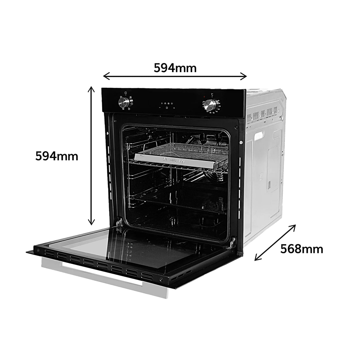 Faber FBIO 83L 6F AF BK Built-in Oven – 83L Black Glass, 6 Cooking Functions, Sensor Touch Control, 3D Hot Air Circulation, Air Fry, Energy Efficient-10