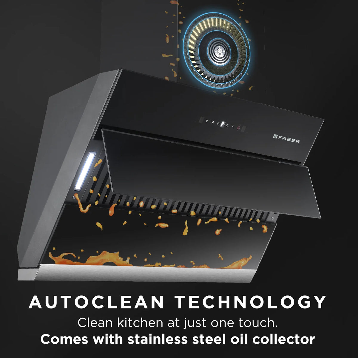 Faber Zenith FL SC AC BK 75 cm Wall-Mounted Chimney – 1350 m³/hr Suction, Filterless Auto-Clean & Gesture/Touch Control-6