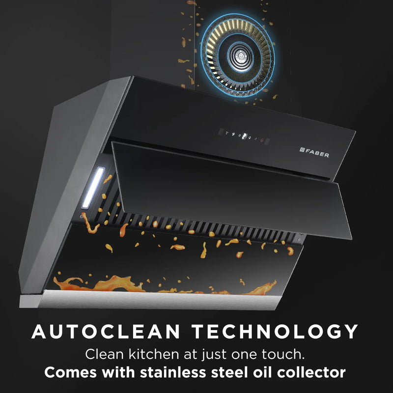 Faber Zenith FL SC AC BK 75 cm Wall-Mounted Chimney – 1350 m³/hr Suction, Filterless Auto-Clean & Gesture/Touch Control-6
