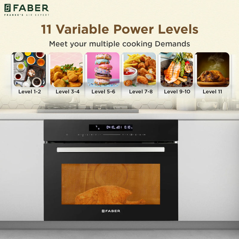 Faber FBIMWO 50 CGS TC Built-in Microwave Oven – 50L Black Finish, 14 Cooking Functions, 13 Auto Cook Menus, Wall Mounted, Energy Efficient-5