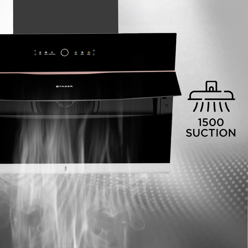 Faber Bolt FL SW SC BK 90 cm Wall-Mounted Chimney – 1500 m³/hr Suction, Steam Auto-Clean, Gesture & Touch Control-11