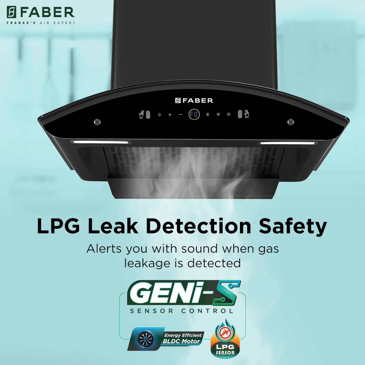 Faber Enigma BLDC HC SC BK  Wall-Mounted Chimney – 1500 m³/hr Suction, Auto-Clean & LPG Sensor-10