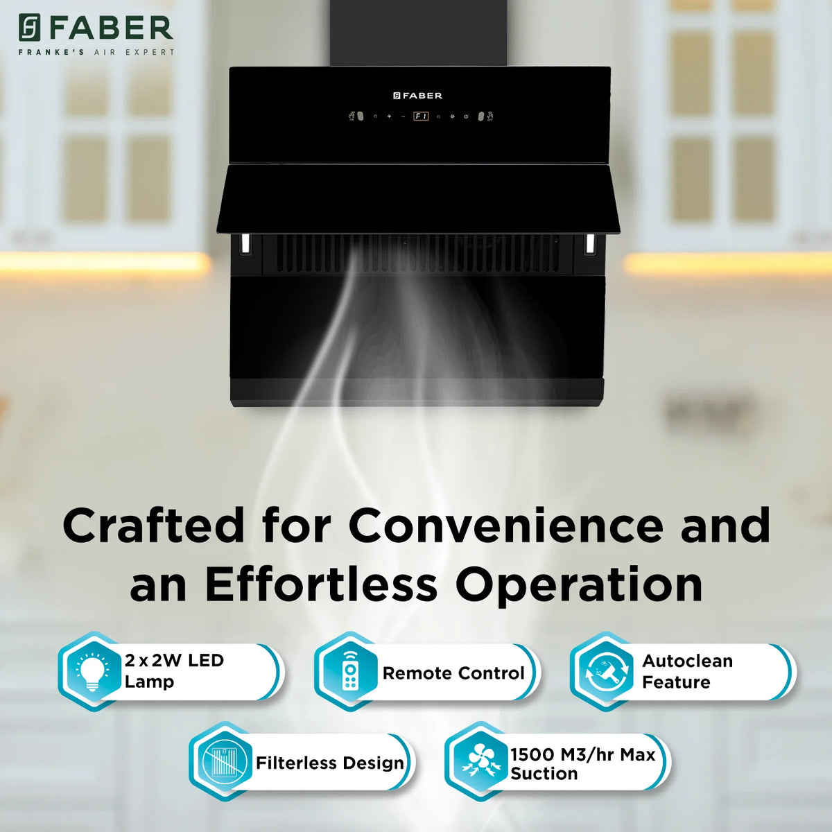 Faber Aether BLDC HC SC BK   Wall-Mounted Chimney – 1500 m³/hr Suction, Auto-Clean & LPG Sensor-11