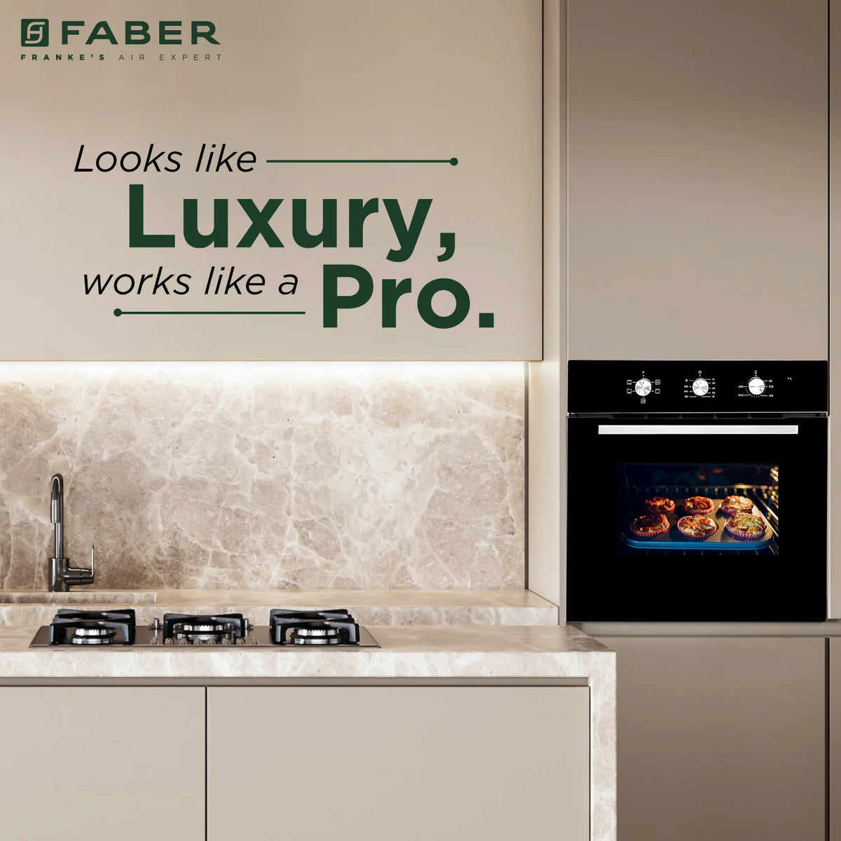 Faber FBIO 80L 5F BK Built-in Oven – 80L Black Glass, 5 Cooking Functions, Pull Knob Control, Convection Cooking, Energy Efficient-12