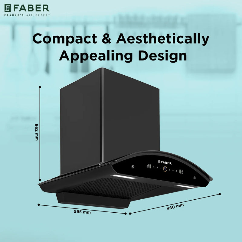 Faber Enigma BLDC HC SC BK  Wall-Mounted Chimney – 1500 m³/hr Suction, Auto-Clean & LPG Sensor-12