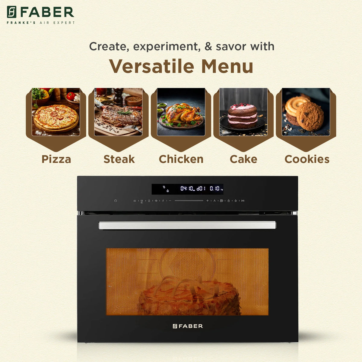 Faber FBIMWO 50 CGS TC Built-in Microwave Oven – 50L Black Finish, 14 Cooking Functions, 13 Auto Cook Menus, Wall Mounted, Energy Efficient-7
