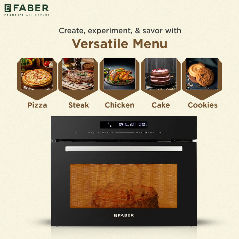 Faber FBIMWO 50 CGS TC Built-in Microwave Oven – 50L Black Finish, 14 Cooking Functions, 13 Auto Cook Menus, Wall Mounted, Energy Efficient-7