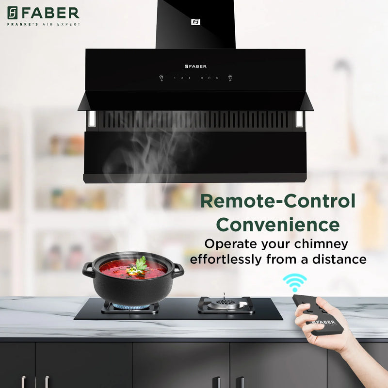 Faber Zenith FL HC SC BK IN 90 cm Wall-Mounted Chimney – 1400 m³/hr Suction, Filterless Auto-Clean, Touch & Gesture Control-5