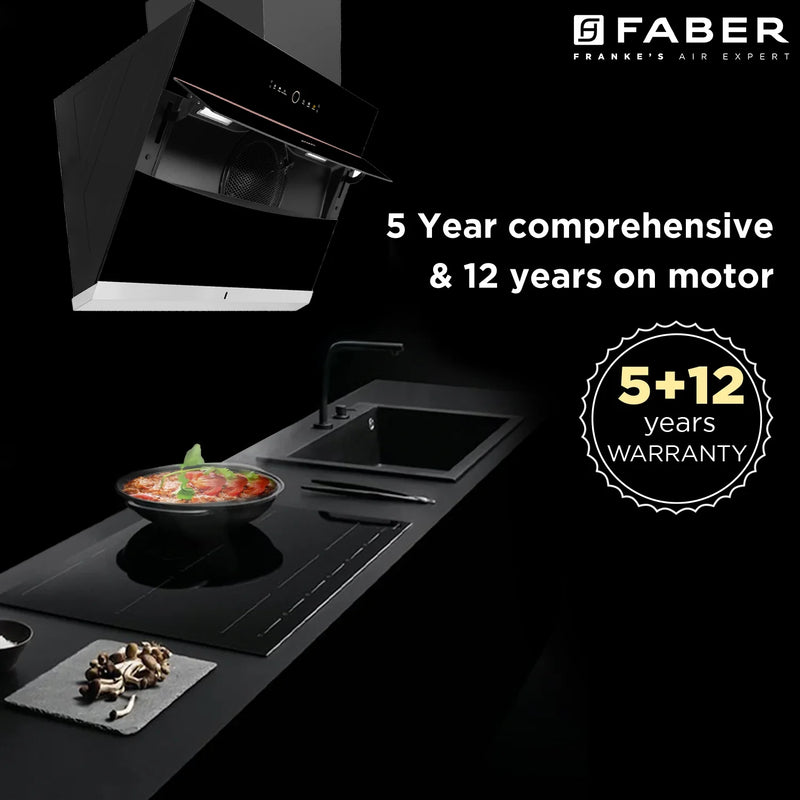 Faber Bolt FL SW SC BK 90 cm Wall-Mounted Chimney – 1500 m³/hr Suction, Steam Auto-Clean, Gesture & Touch Control-12