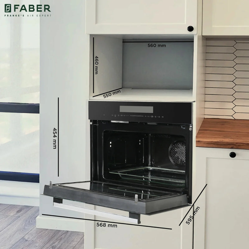 Faber FBIMWO 50 CGS TC Built-in Microwave Oven – 50L Black Finish, 14 Cooking Functions, 13 Auto Cook Menus, Wall Mounted, Energy Efficient-8