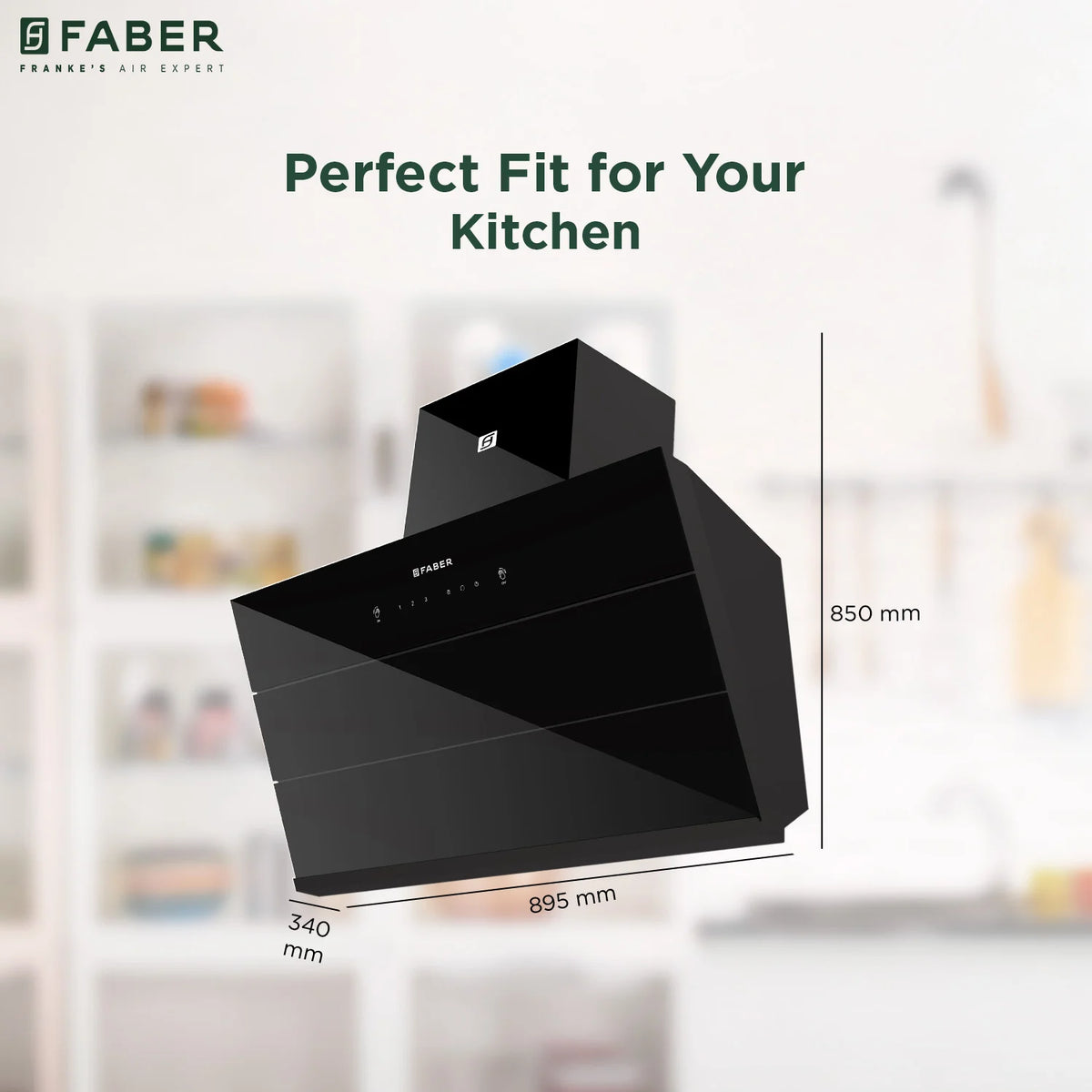 Faber Zenith FL HC SC BK IN 90 cm Wall-Mounted Chimney – 1400 m³/hr Suction, Filterless Auto-Clean, Touch & Gesture Control-6