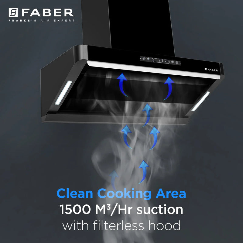 Faber Pinnacle FL HC BK 60 cm Wall-Mounted Chimney – 1500 m³/hr Suction, Heat Auto-Clean & Touch/Gesture Control-13