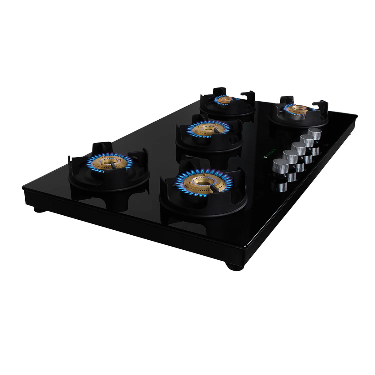 Faber NIOS DLX 905 BB BK Gas Cooktop – 90cm 5 Burner, Brass Burners, Powder Coated Finish, Manual Ignition-3