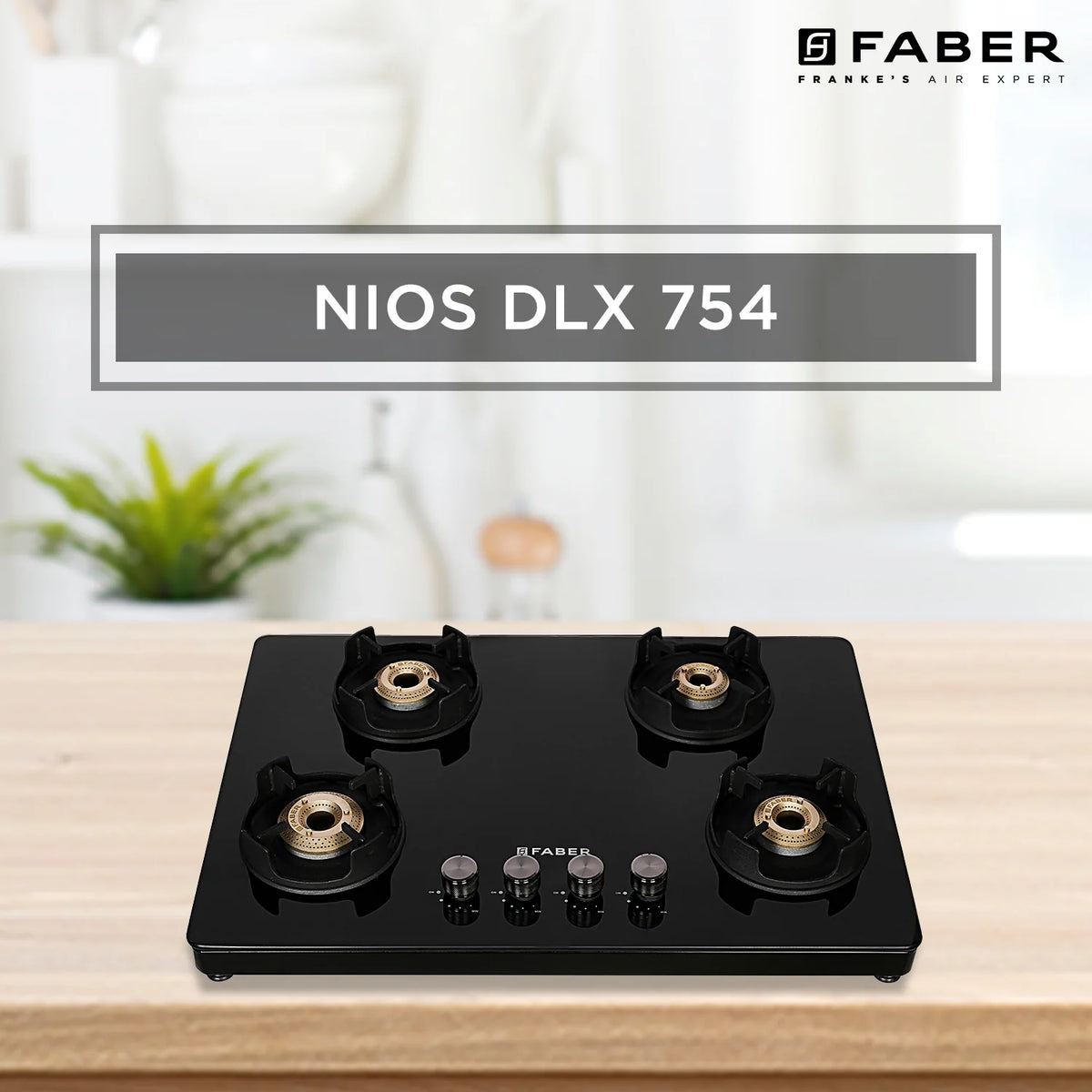 Faber NIOS DLX 754 BB BK Gas Cooktop – 75cm 4 Burner, Brass Burners, Powder Coated Finish, Manual Ignition-8